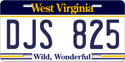 WV license plate DJS825