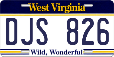WV license plate DJS826