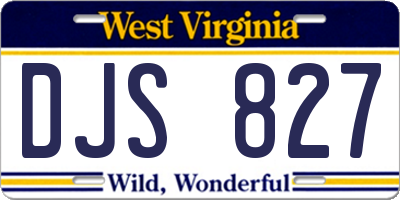 WV license plate DJS827