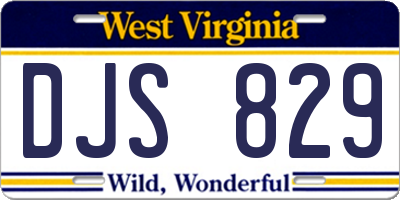 WV license plate DJS829