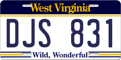 WV license plate DJS831