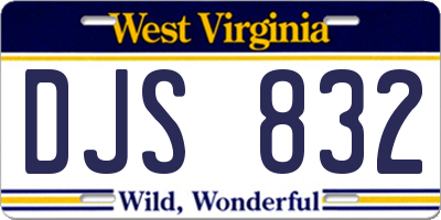 WV license plate DJS832