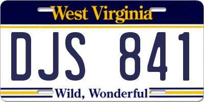 WV license plate DJS841