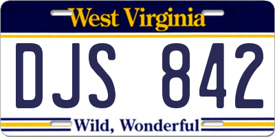 WV license plate DJS842