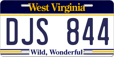 WV license plate DJS844