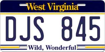 WV license plate DJS845