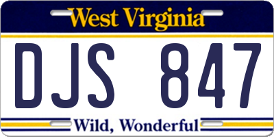 WV license plate DJS847