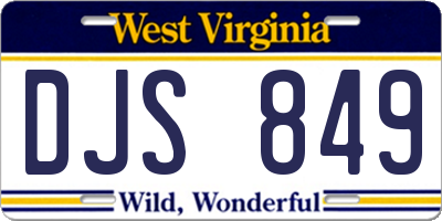 WV license plate DJS849