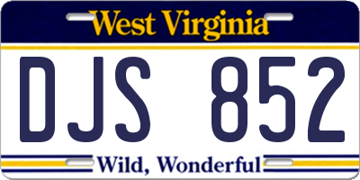 WV license plate DJS852