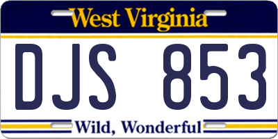 WV license plate DJS853