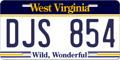 WV license plate DJS854