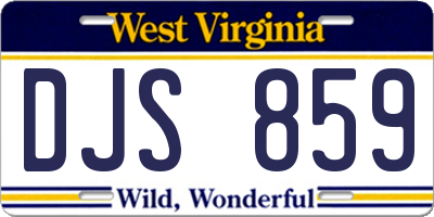 WV license plate DJS859