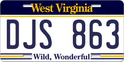 WV license plate DJS863