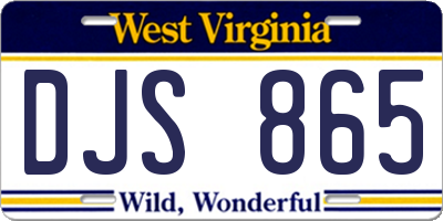WV license plate DJS865