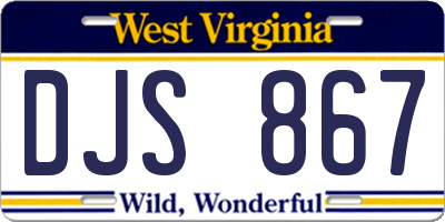 WV license plate DJS867