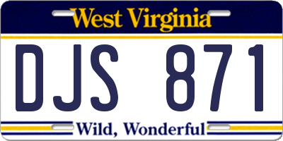 WV license plate DJS871