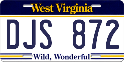 WV license plate DJS872