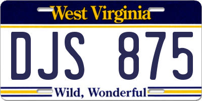 WV license plate DJS875