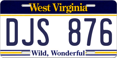 WV license plate DJS876
