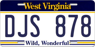 WV license plate DJS878