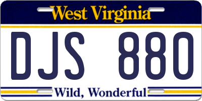 WV license plate DJS880