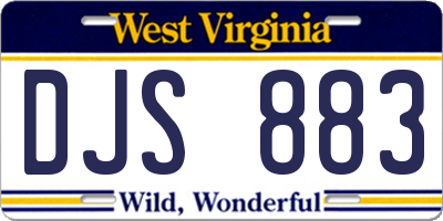 WV license plate DJS883