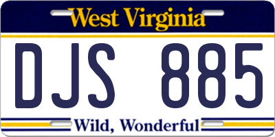 WV license plate DJS885