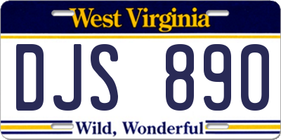 WV license plate DJS890