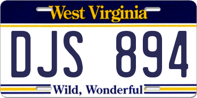 WV license plate DJS894