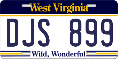 WV license plate DJS899
