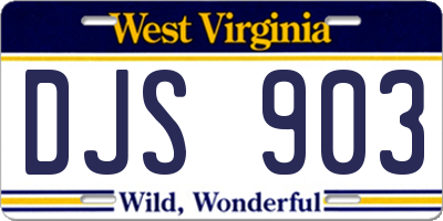 WV license plate DJS903