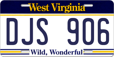 WV license plate DJS906