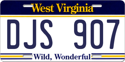 WV license plate DJS907