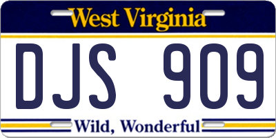 WV license plate DJS909
