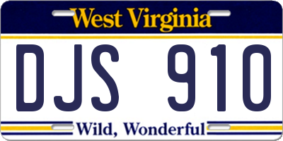 WV license plate DJS910