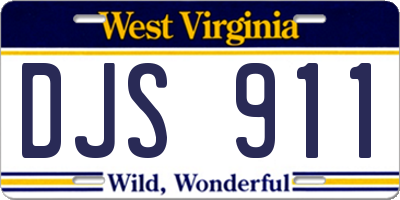 WV license plate DJS911