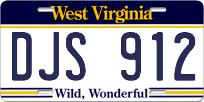 WV license plate DJS912