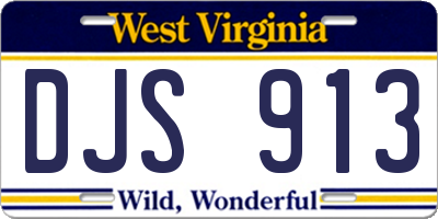 WV license plate DJS913