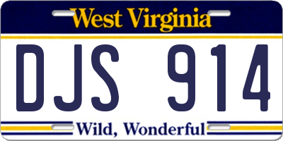 WV license plate DJS914