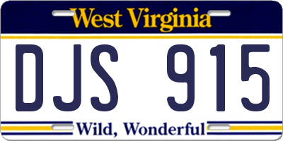 WV license plate DJS915
