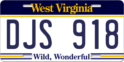 WV license plate DJS918