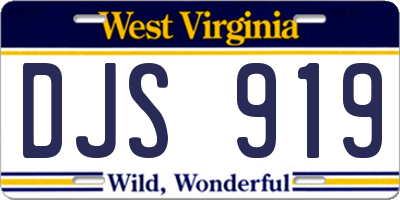WV license plate DJS919