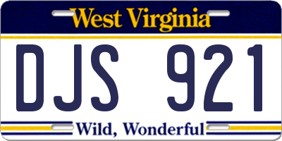 WV license plate DJS921