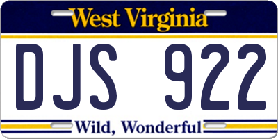 WV license plate DJS922