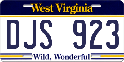 WV license plate DJS923