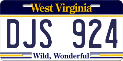 WV license plate DJS924