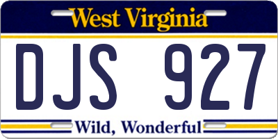 WV license plate DJS927