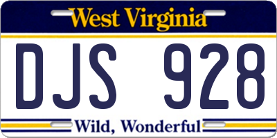 WV license plate DJS928
