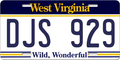 WV license plate DJS929