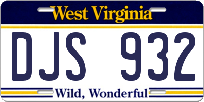 WV license plate DJS932